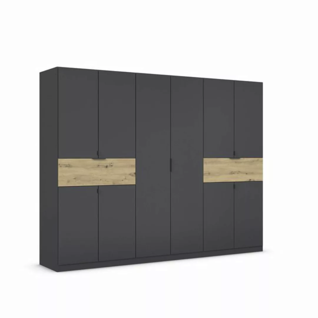 freiraum Drehtürenschrank Ticao 2 Schübe, in grau metallic / Eiche Artisan günstig online kaufen