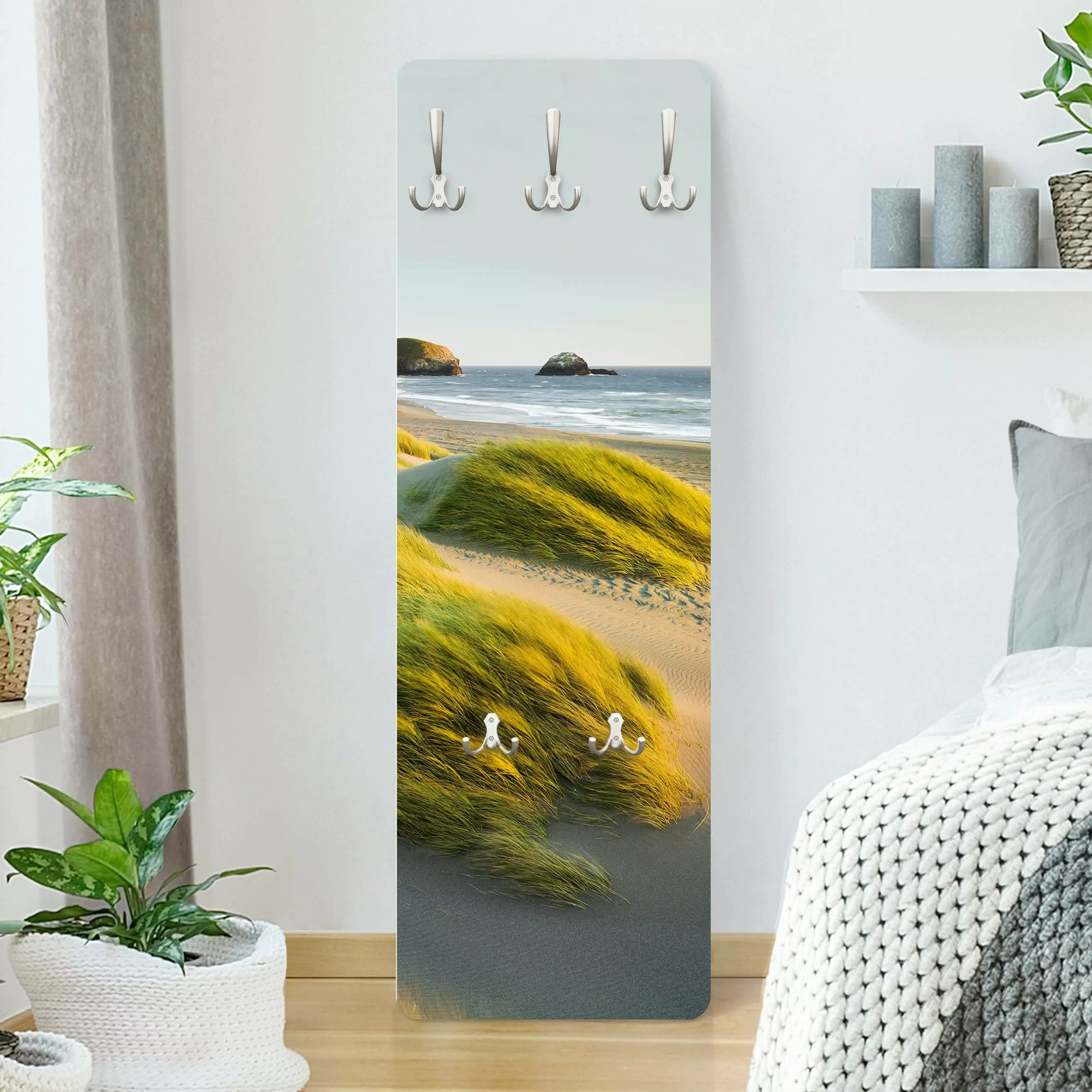 Wandgarderobe Holzpaneel Natur & Landschaft Dünen und Gräser am Meer günstig online kaufen