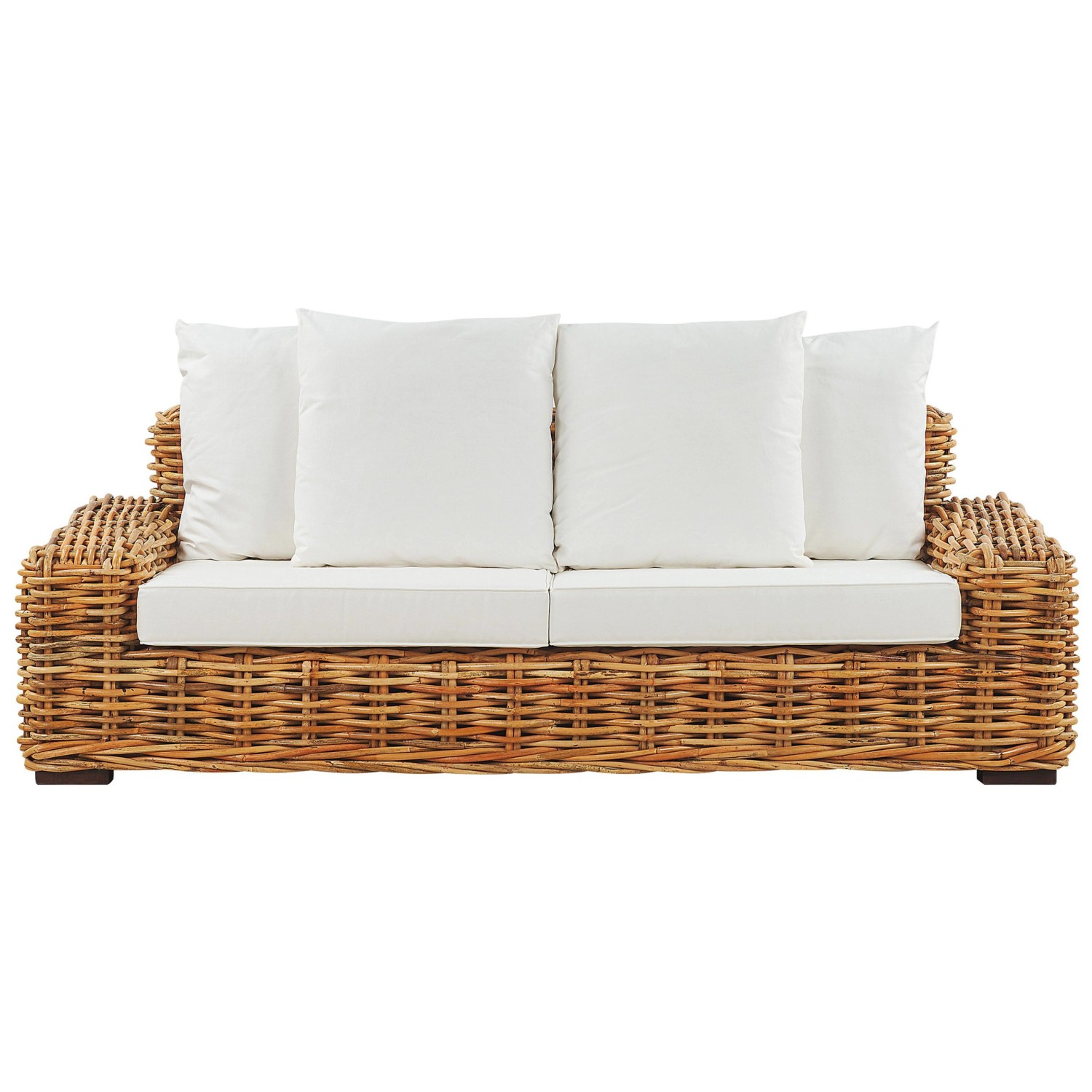 Beliani Gartensofa Naturfarben Beige Weiss 94x218x67 günstig online kaufen