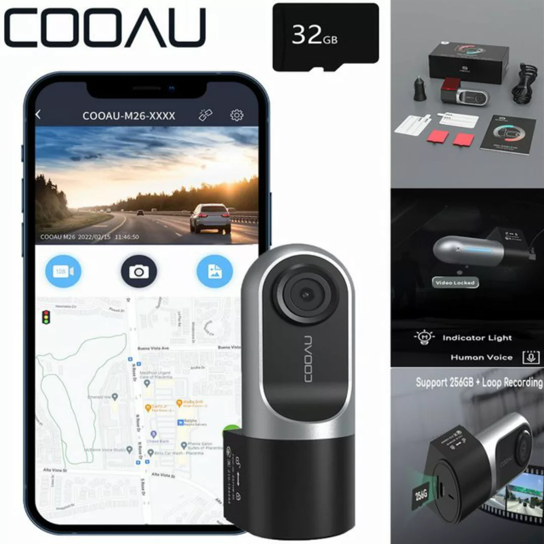 COOAU Dashcam Auto Vorne,1080P FHD Autokamera mit F 1,8-Objektiv Dashcam (H günstig online kaufen