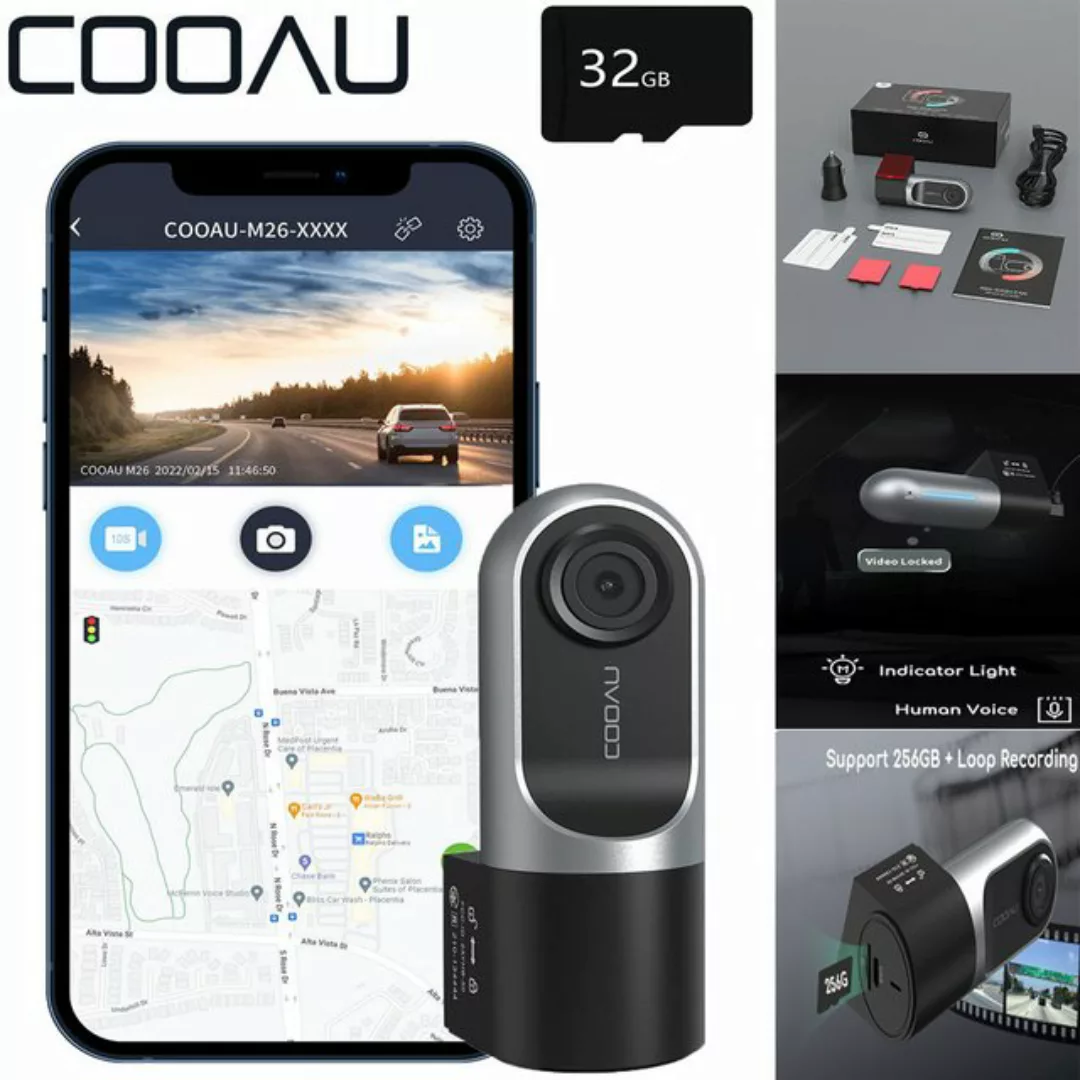 COOAU Dashcam Auto 1080P HD Autokamera Mini Video Recorder mit 32GB TF-Kart günstig online kaufen