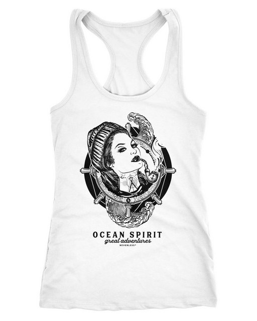 Neverless Tanktop Damen Tank-Top Woman Sailor Captain Pin-Up Kapitän Racerb günstig online kaufen