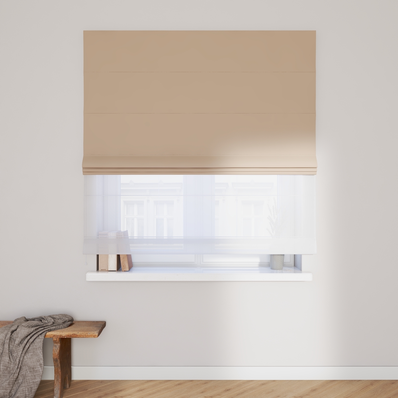 Dekoria Doppelraffrollo Duo, beige, 120 x 150 cm günstig online kaufen