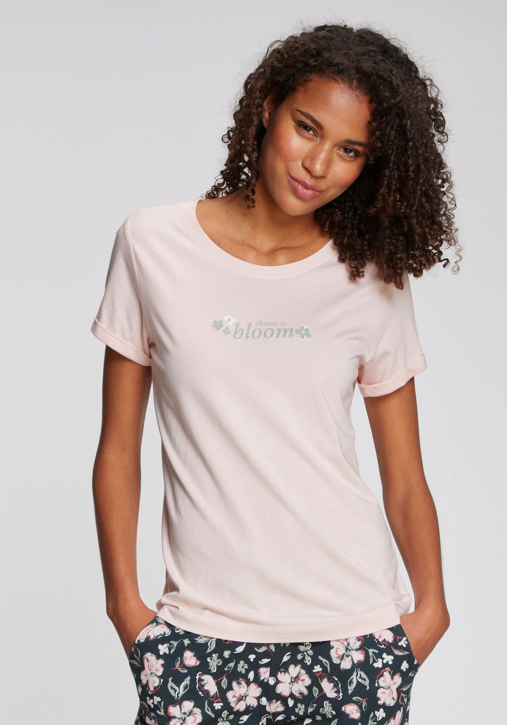 s.Oliver Pyjamaoberteil, Mit kleinem Frontprint günstig online kaufen