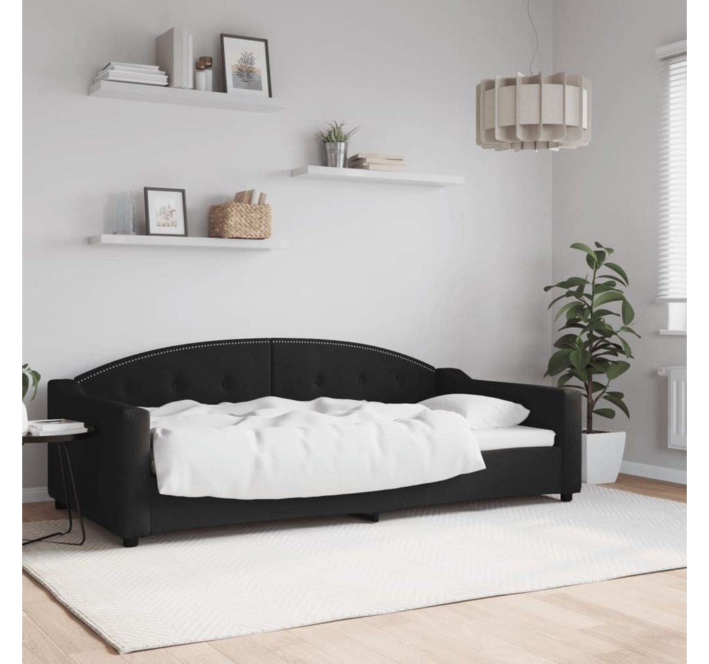 vidaXL Gästebett Tagesbett Schwarz 100x200 cm Stoff Gästebett Schlafsofa Sc günstig online kaufen