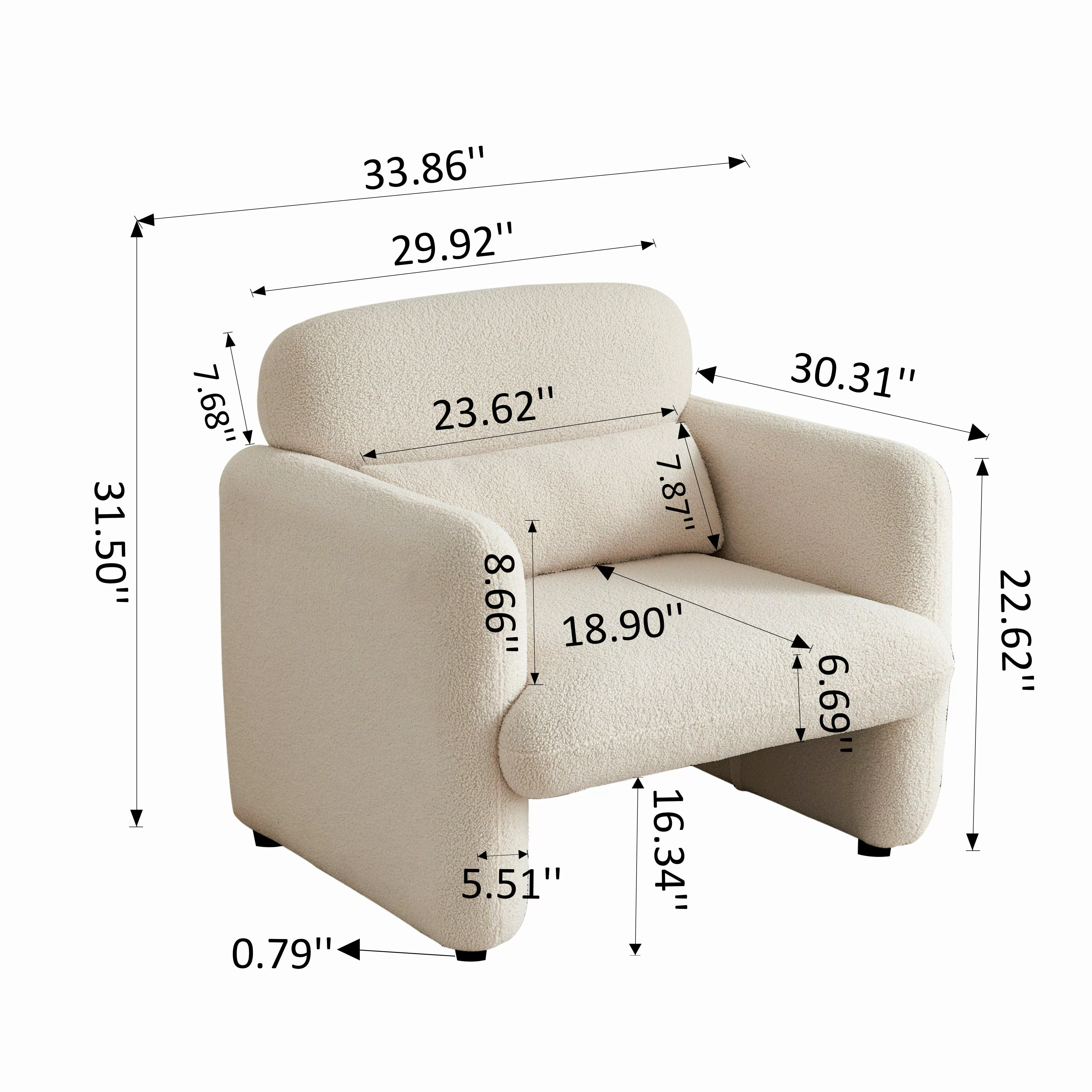 SEEZSSA Loungesessel Armstuhl Lammwolle Sofasessel Polsterstuhl günstig online kaufen