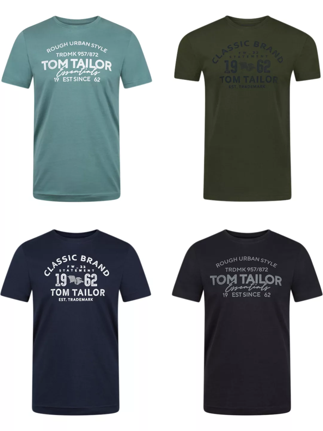 Tom Tailor Tshirt Herren Baumwolle Regular Fit 4er Pack Set günstig online kaufen