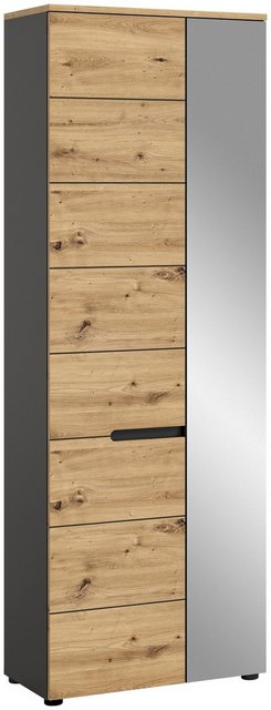 xonox.home Garderobenschrank in Basalt Grau / Artisan - 65x190x37cm (BxHxT) günstig online kaufen