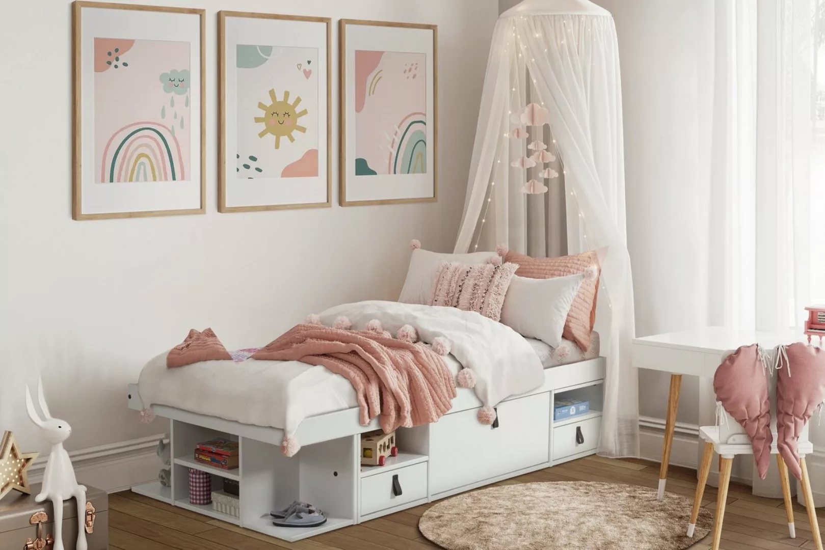Memomad Schrankbett Bali Single Bett Viel Stauraum, Kiefer Massivholz und M günstig online kaufen