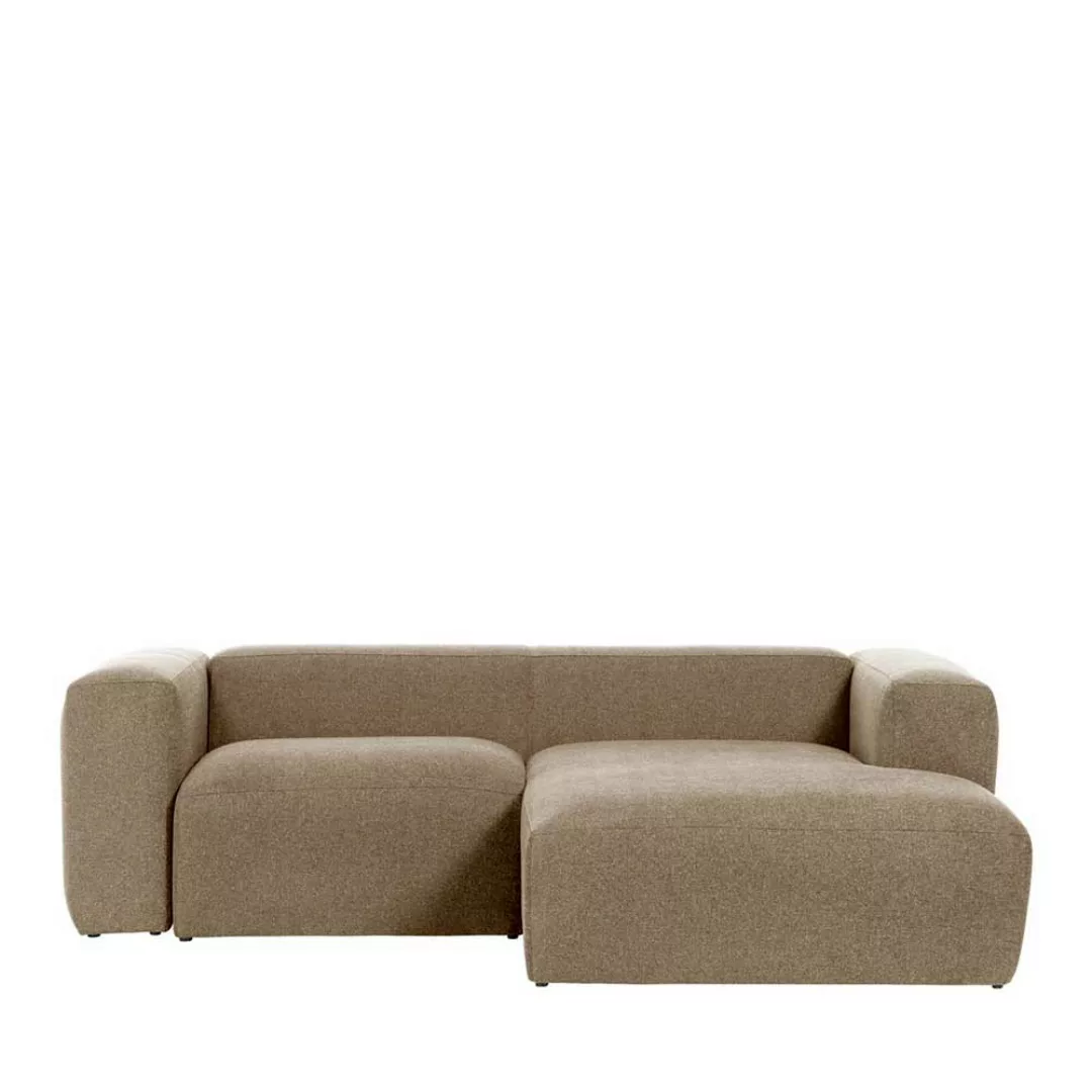 Eckcouch 240 cm breit Beige Chenille günstig online kaufen