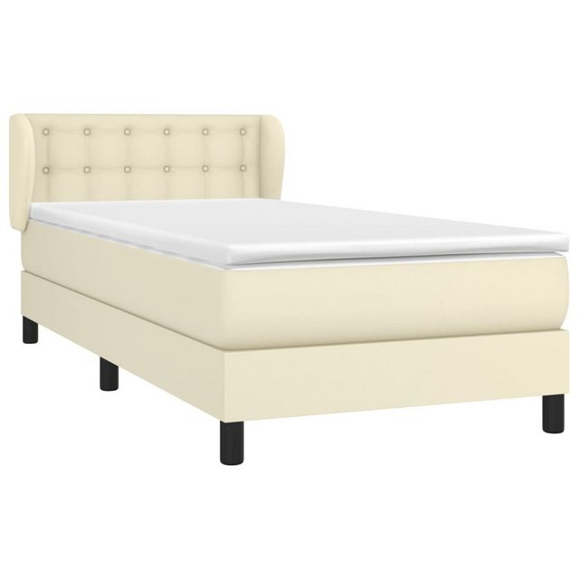 Vidaxl Boxspringbett Mit Matratze Creme 100x200 Cm Kunstleder günstig online kaufen