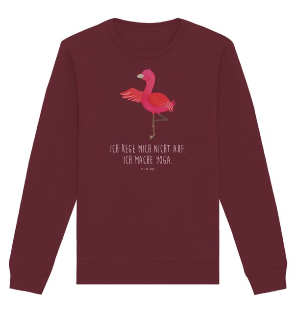 Mr. & Mrs. Panda Longpullover Größe L Flamingo Yoga - Burgundy - Geschenk, günstig online kaufen