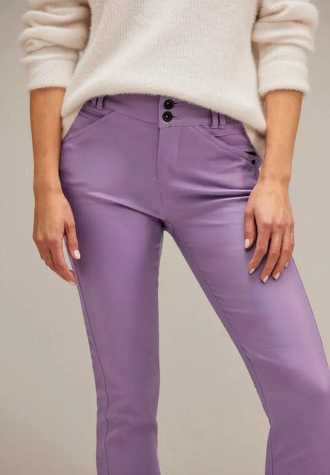 STREET ONE 5-Pocket-Jeans Slim Fit Hose mit Coating günstig online kaufen