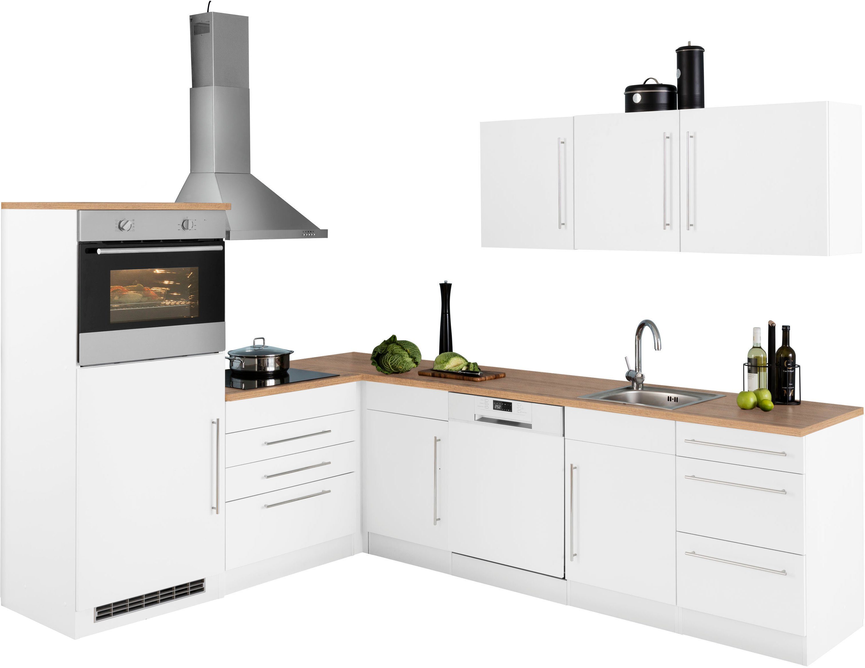 KOCHSTATION Winkelküche "KS-Samos", mit E-Geräten, Stellbreite 200/270 cm günstig online kaufen