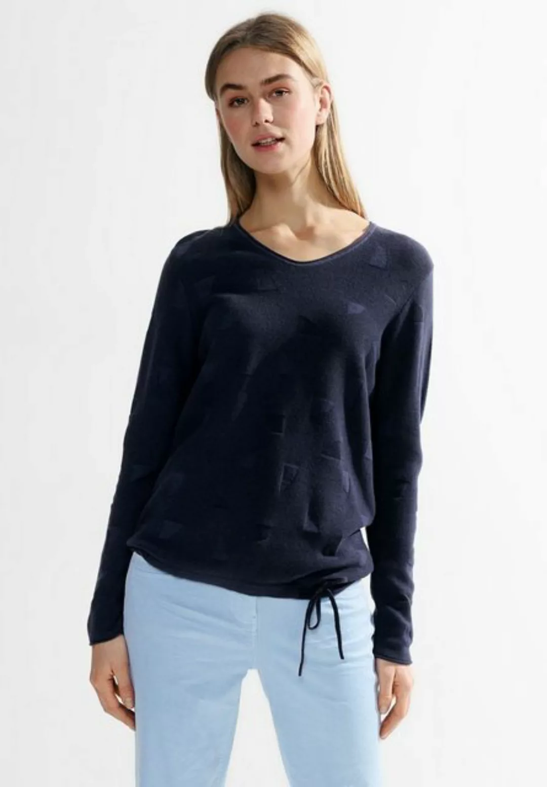 Cecil V-Ausschnitt-Pullover in Unifarbe günstig online kaufen