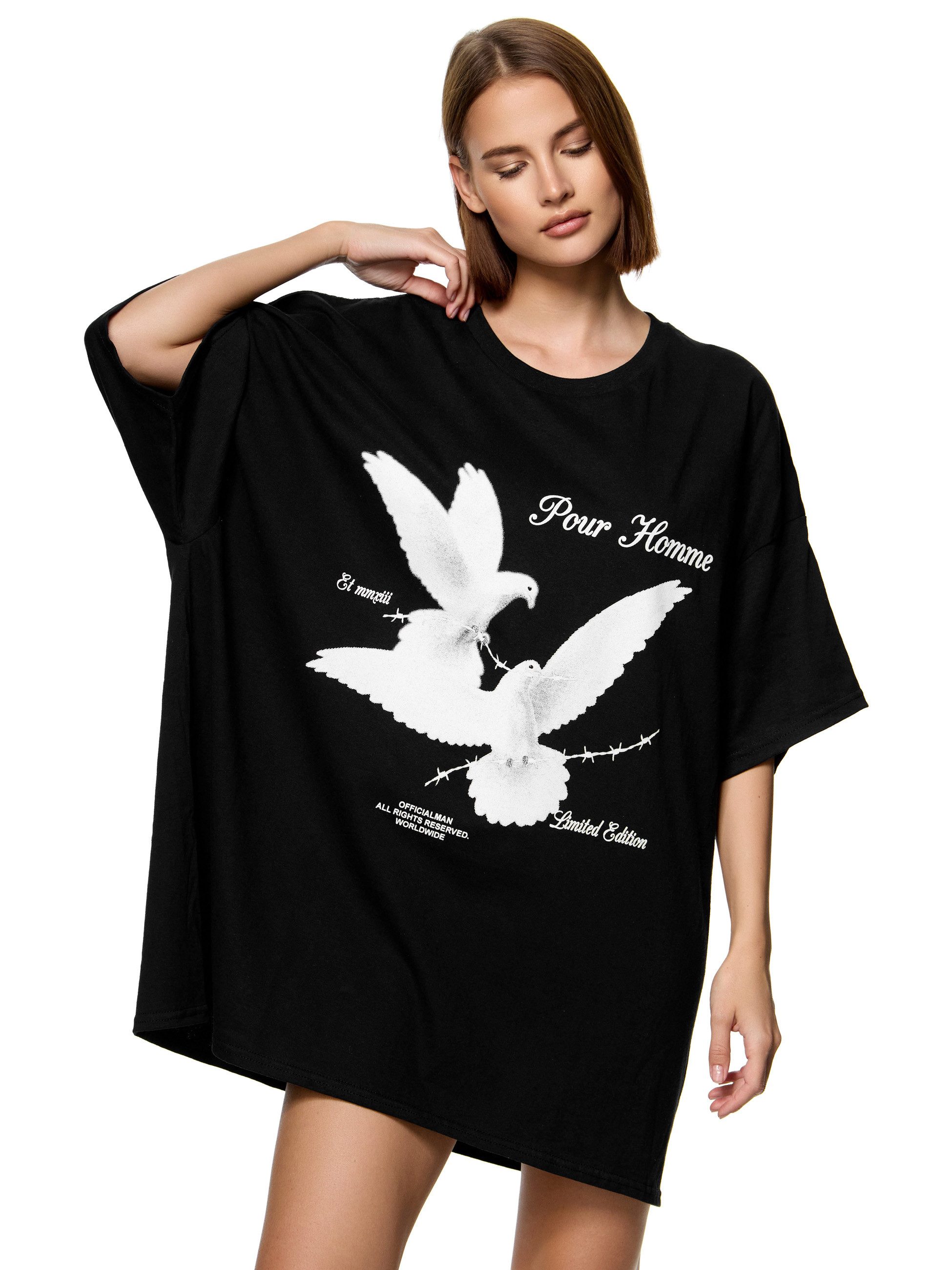 Worldclassca T-Shirt Worldclassca Oversized Print Weiße günstig online kaufen