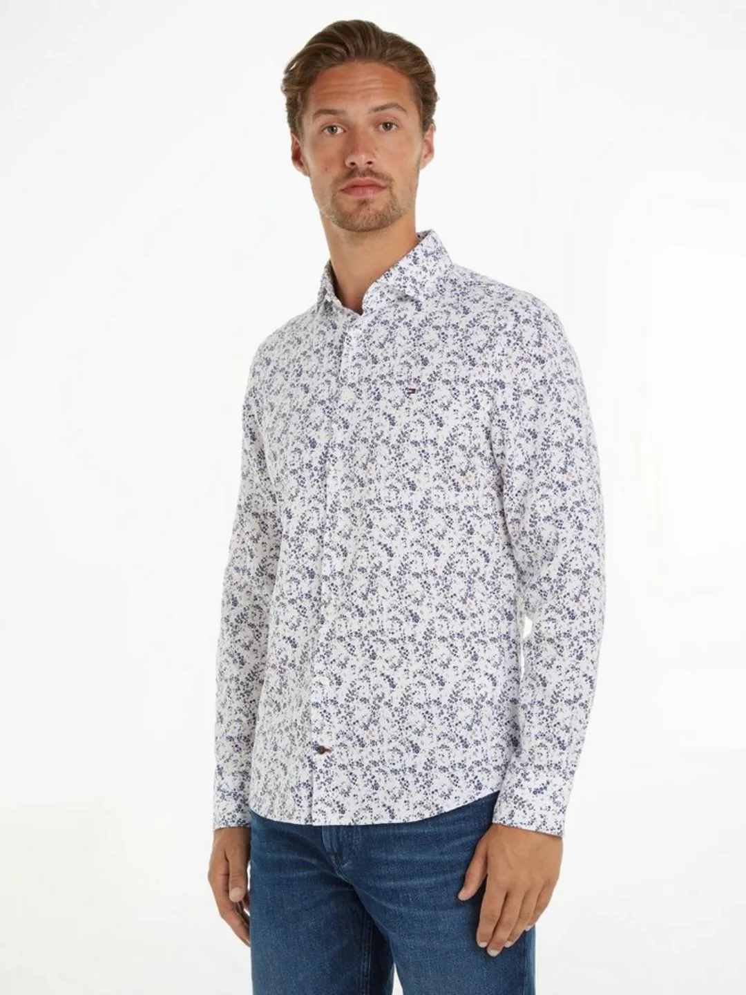 Tommy Hilfiger Langarmhemd CL W-CO/LI DITSY FLOWER SF SHIRT mit floralem Pr günstig online kaufen