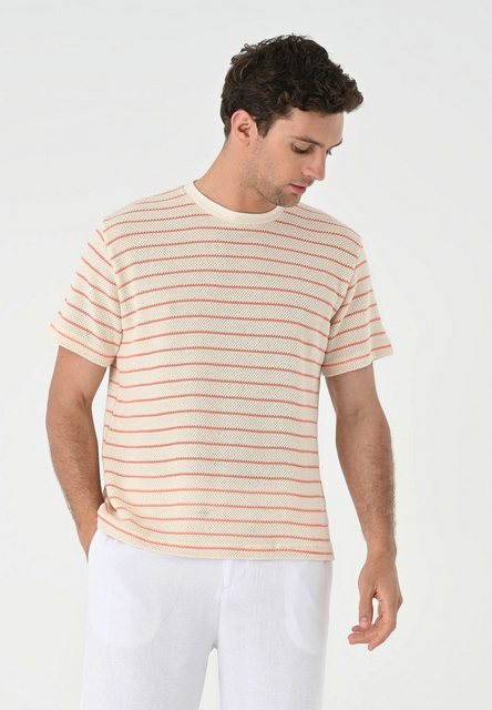 Antioch Poloshirt Crew Neck Striped Basic T-Shirt günstig online kaufen