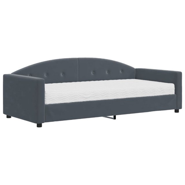 vidaXL Bett Tagesbett mit Matratze Dunkelgrau 90x200 cm Samt günstig online kaufen