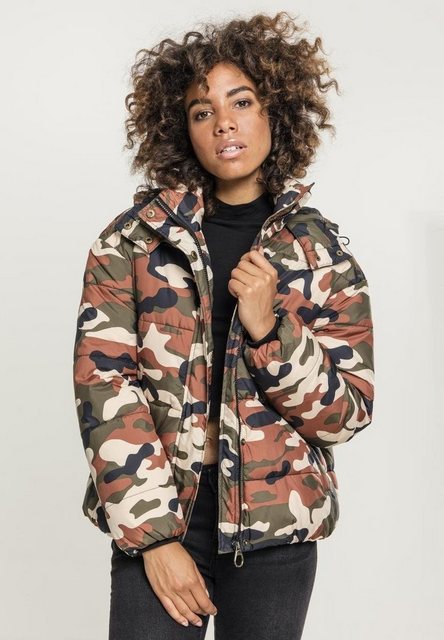 URBAN CLASSICS Winterjacke "Urban Classics Damen Ladies Boyfriend Camo Puff günstig online kaufen