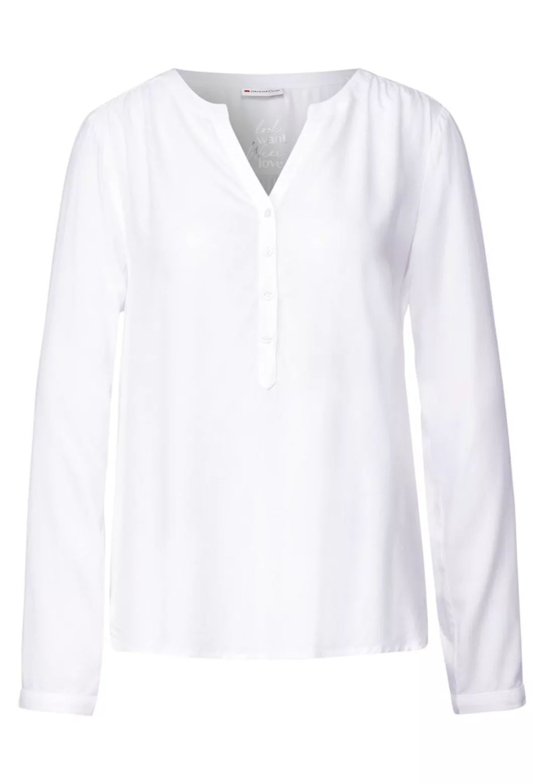 STREET ONE Klassische Bluse Street One Bluse in Unifarbe in White (1-tlg) N günstig online kaufen