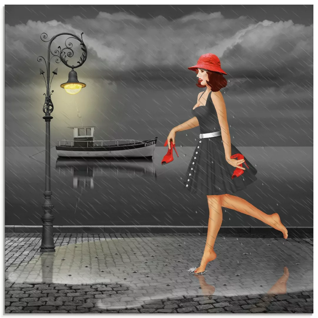 Artland Glasbild "Tanzen im Regen", Frau, (1 St.), in verschiedenen Größen günstig online kaufen