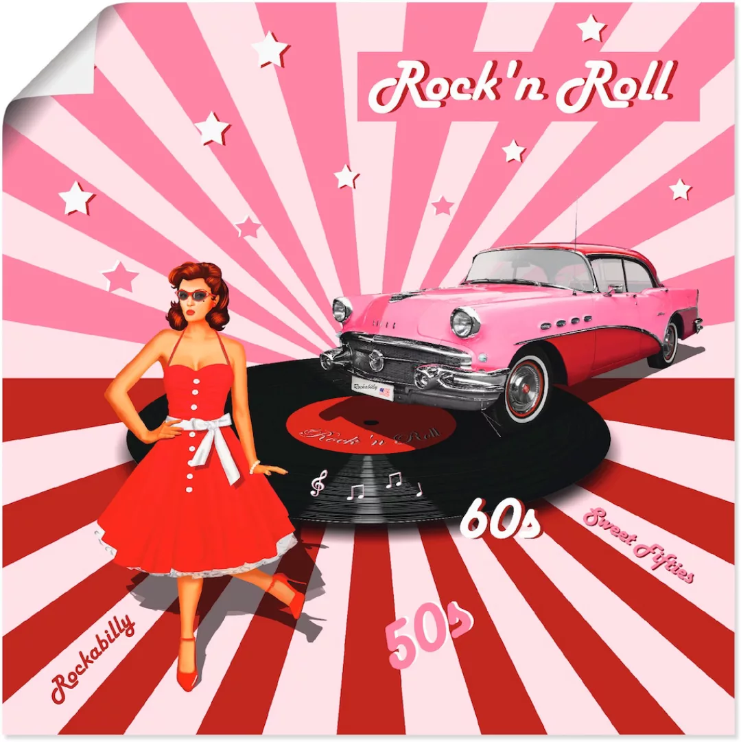 Artland Wandbild "Rockn Roll die 50er Jahre", Auto, (1 St.), als Alubild, O günstig online kaufen