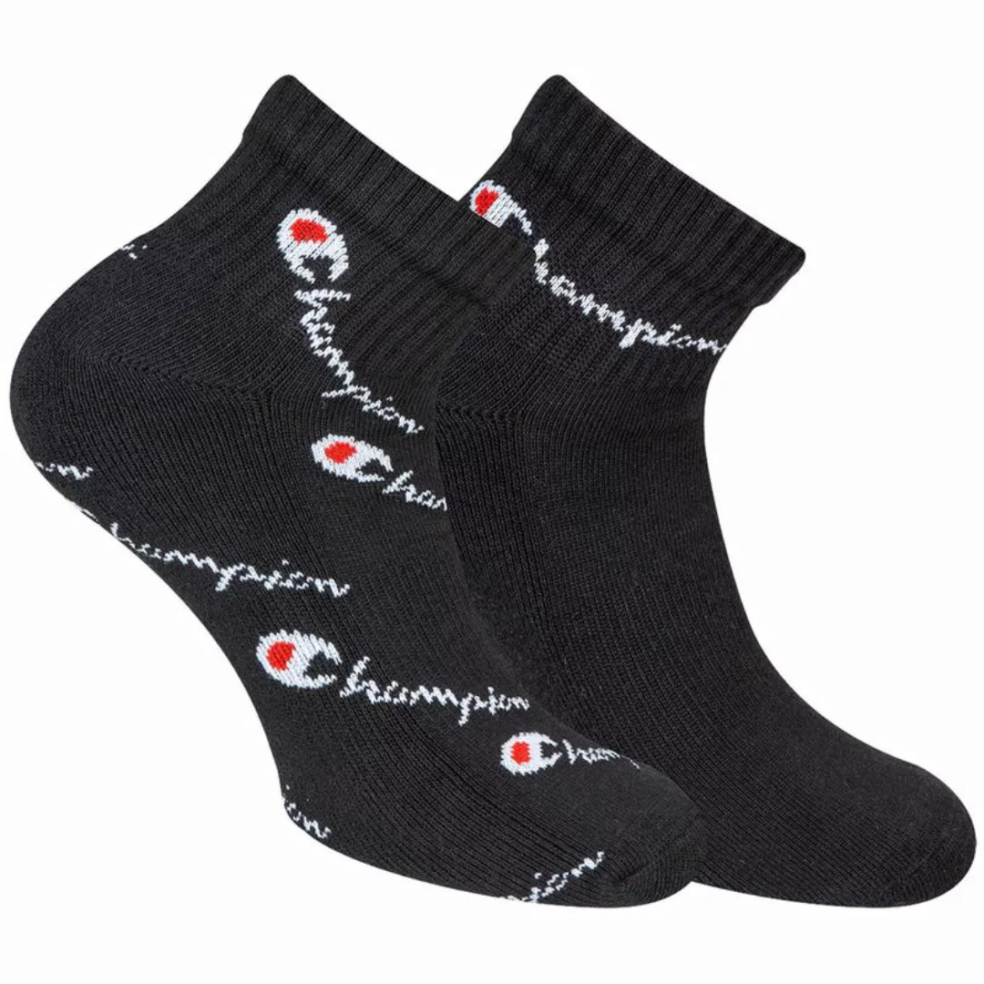 Champion Unisex Socken, 2 Paar - Ankle Socks Fashion, Logo Schwarz EU 39-42 günstig online kaufen