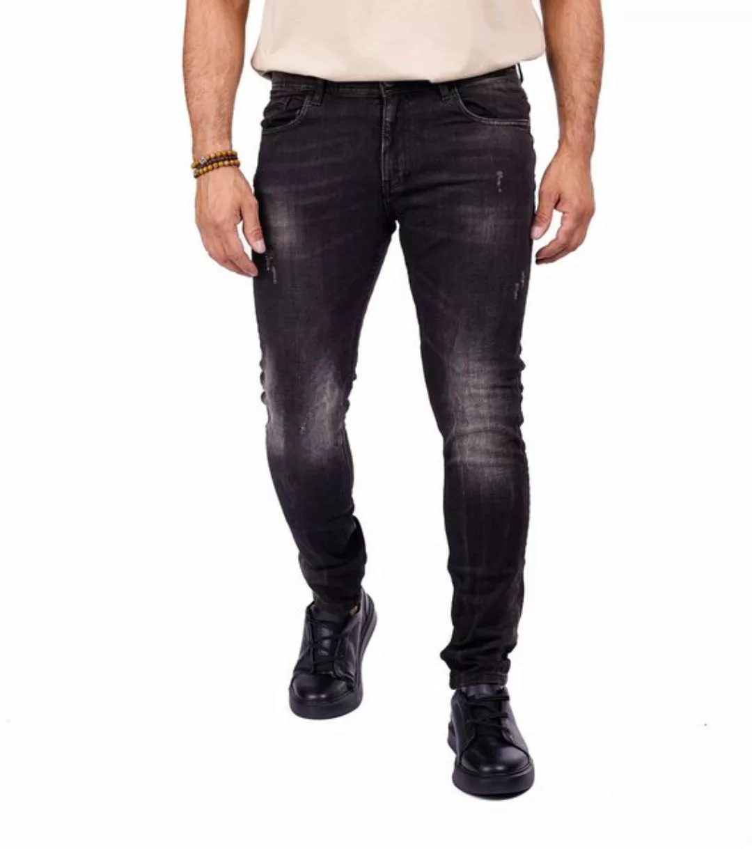 Denim Distriqt Skinny-fit-Jeans Herren SLIM FIT Jeans im Used-Look mit Stre günstig online kaufen