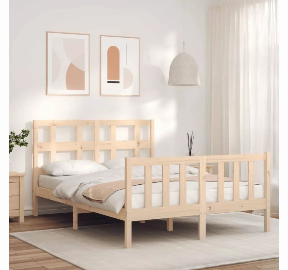 furnicato Bett Massivholzbett mit Kopfteil 140x190 cm günstig online kaufen