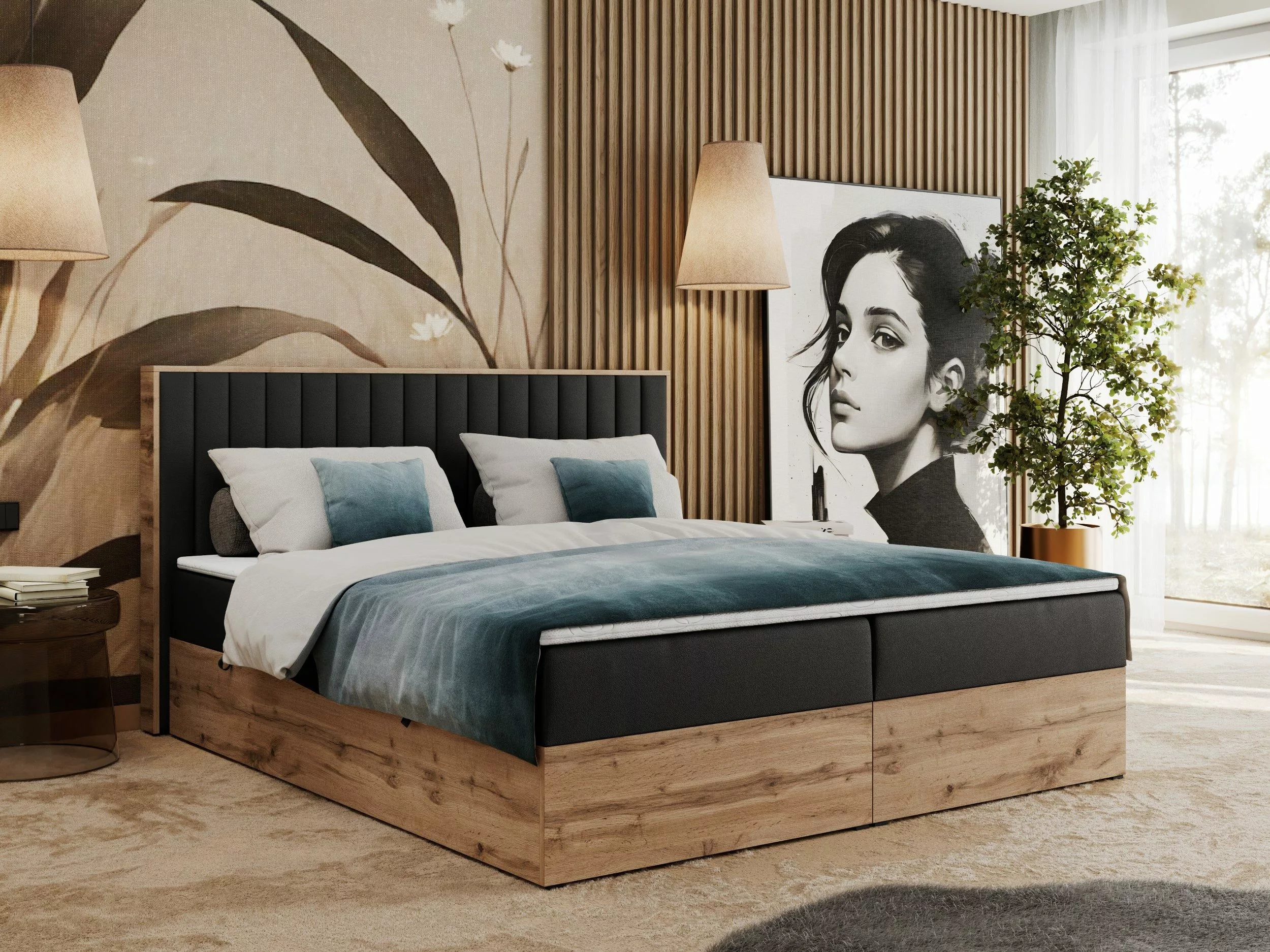 MKS MÖBEL Boxspringbett ALBERO 4 (Set, günstig online kaufen