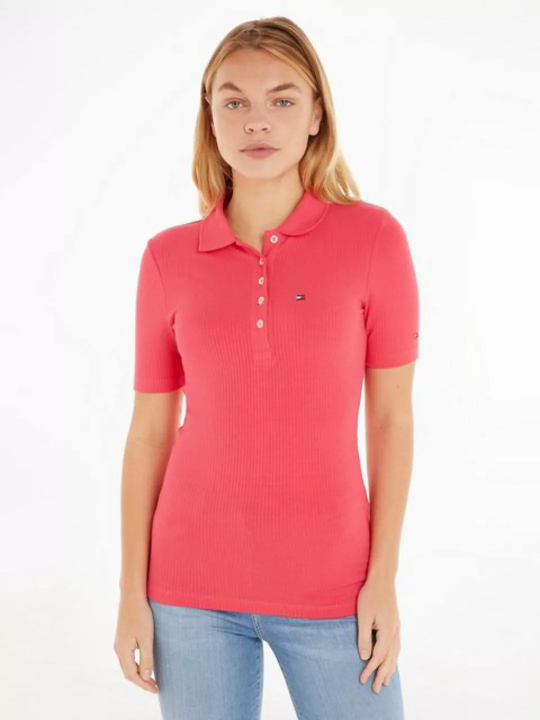 Tommy Hilfiger Poloshirt SLIM 5X2 RIB POLO mit langer Knopfleiste günstig online kaufen