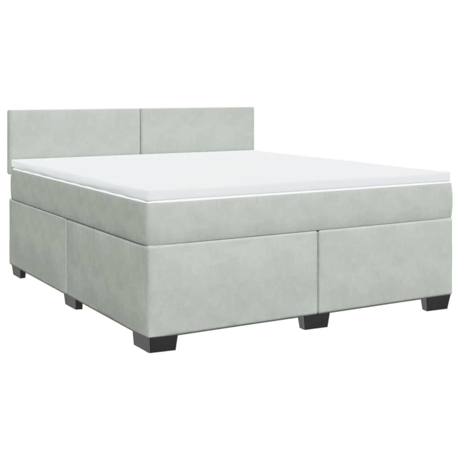 vidaXL Boxspringbett mit Matratze Hellgrau 180x200 cm Samt2099684 günstig online kaufen