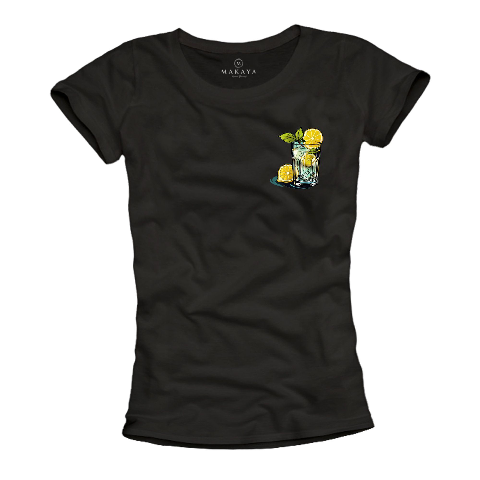 MAKAYA Print-Shirt Damen Gin Tonic Sommer günstig online kaufen