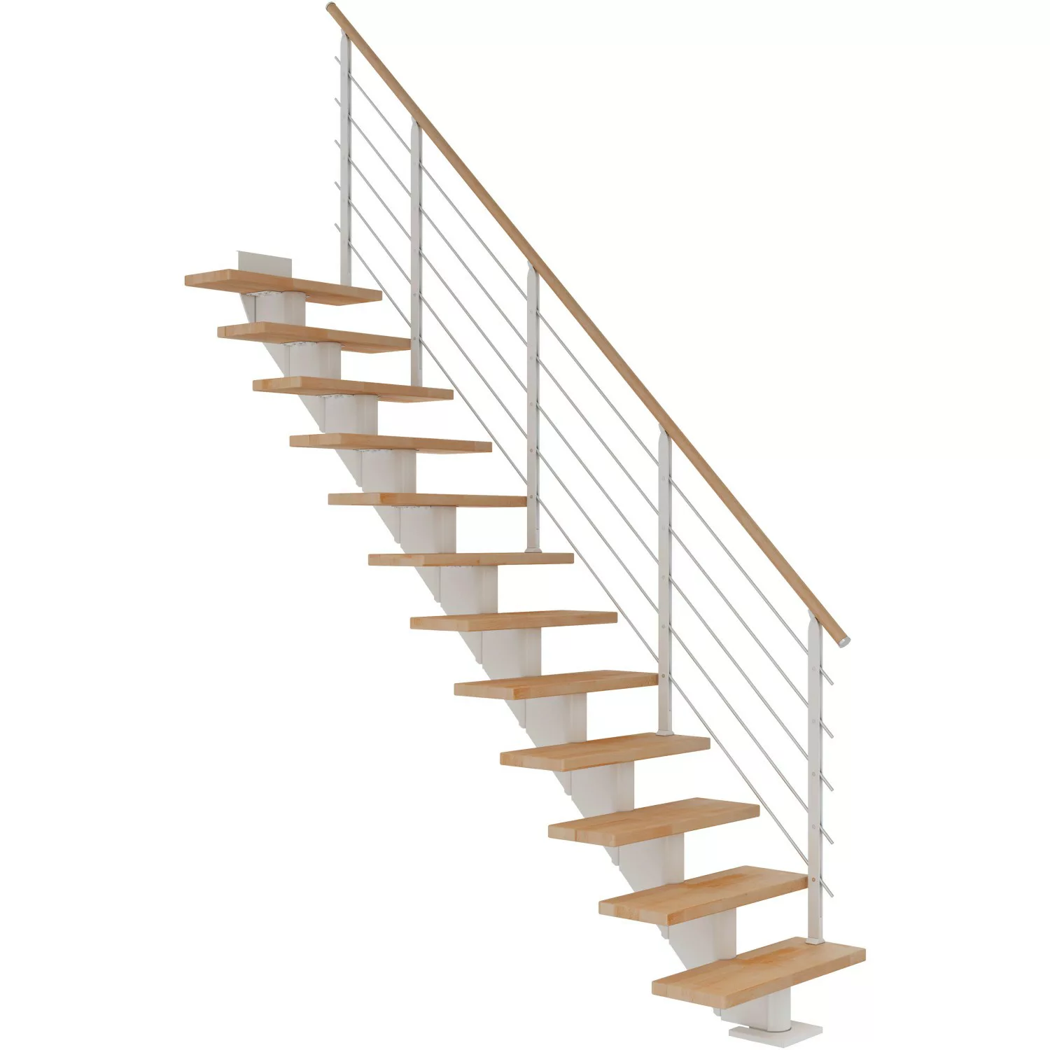 Dolle Mittelholmtreppe Hamburg Buche Weiß GH bis 258 cm Gerade 85 cm FSC günstig online kaufen