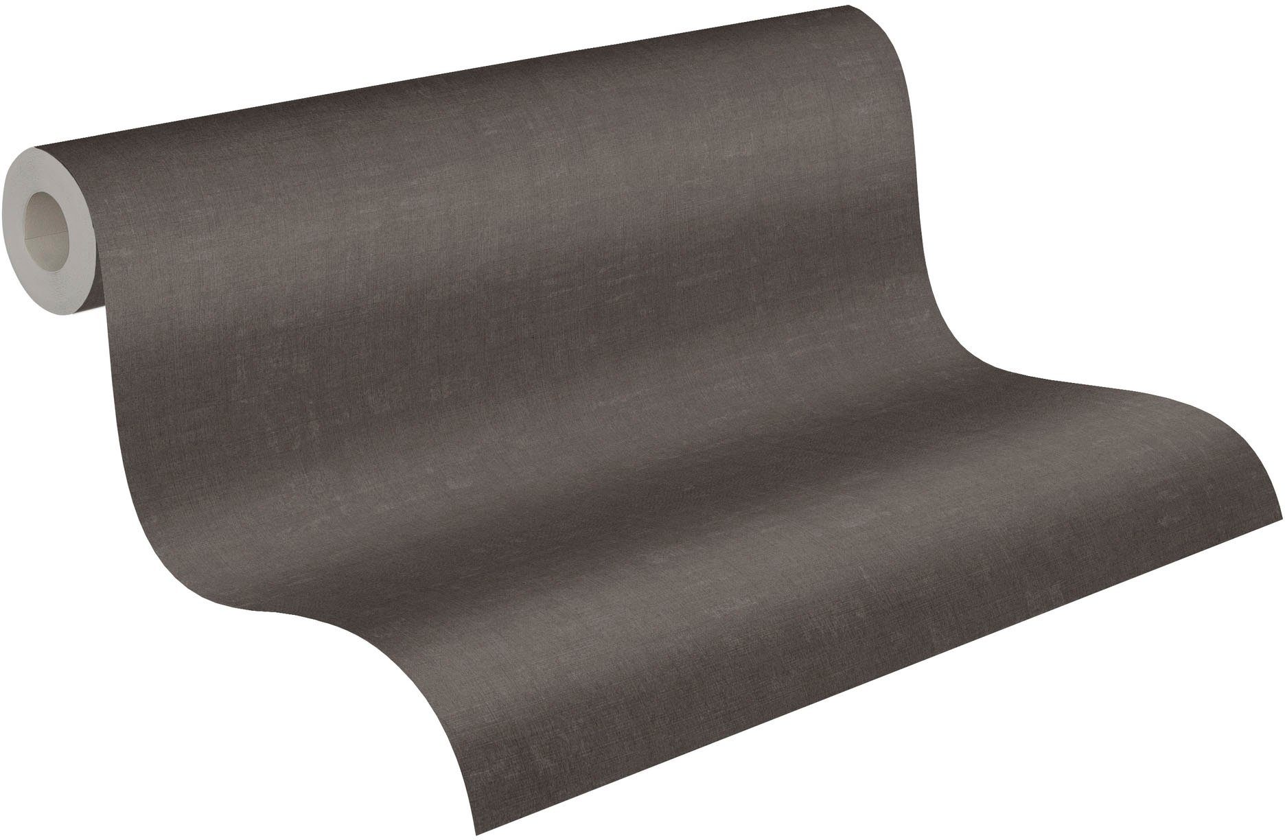 Livingwalls Tapete Uni Grau und Braun 53 cm x 10,05 m AS-387454 günstig online kaufen