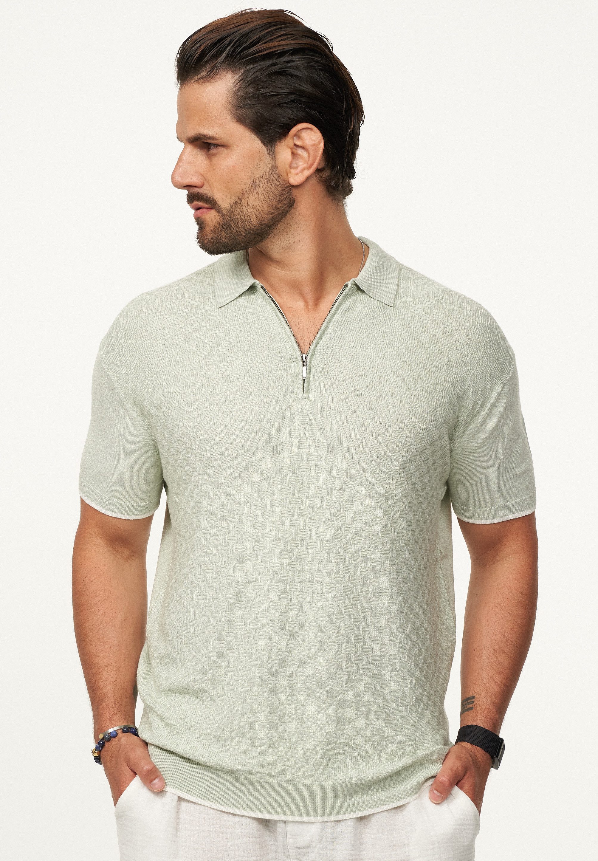 SOULSTAR Poloshirt mit Half-Zip Herren Kurzarm günstig online kaufen
