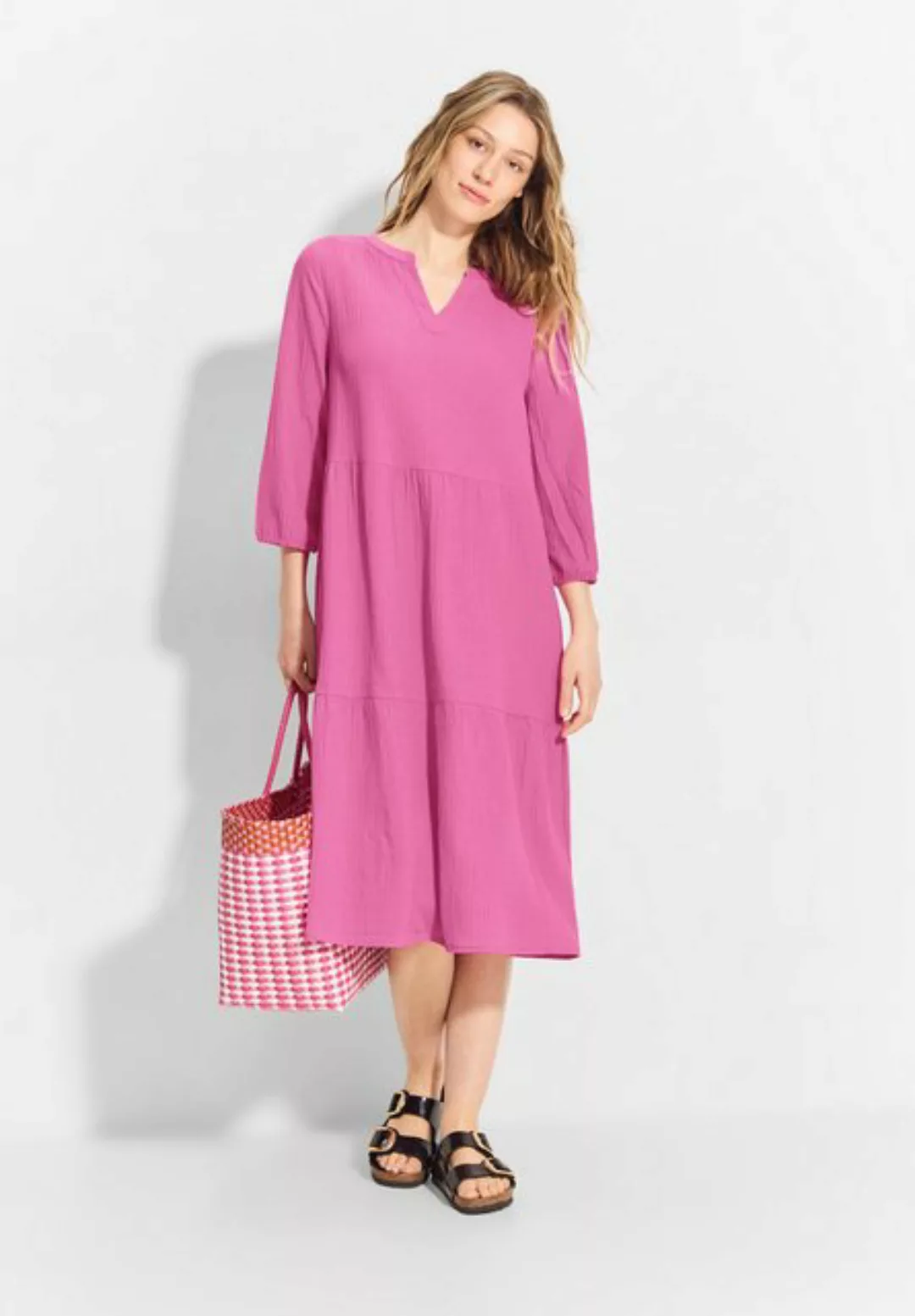 Cecil Midikleid Cecil Tunika Kleid mit Struktur in Bloomy Pink (1-tlg) Nich günstig online kaufen