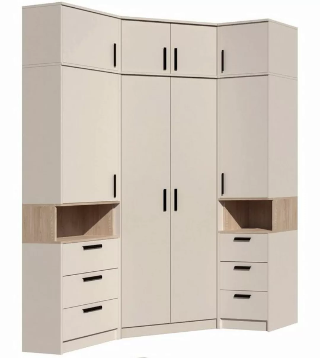 Marmex Möbel Schrank-Set GRANT SET 14 C, (6-St., 2 Regale, Eckschrank, drei günstig online kaufen