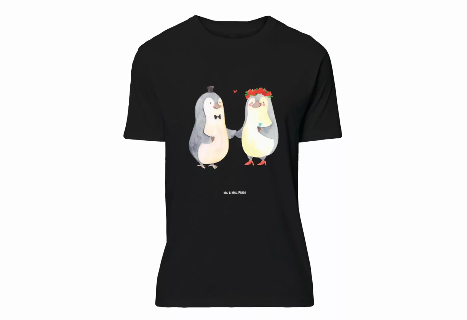 Mr. & Mrs. Panda T-Shirt Pinguin Heirat - Schwarz - Geschenk, Ehefrau, Part günstig online kaufen
