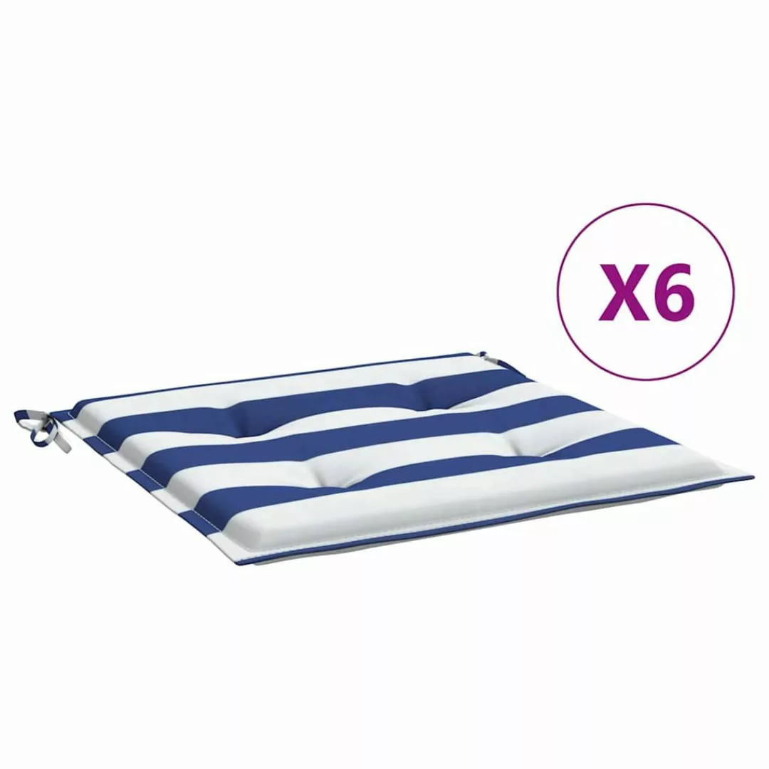 vidaXL Sitzauflage Gartenstuhl-Kissen 6 Stk. Blau günstig online kaufen