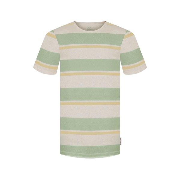 Block Stripe T-shirt Hanf Weiss | Grün günstig online kaufen