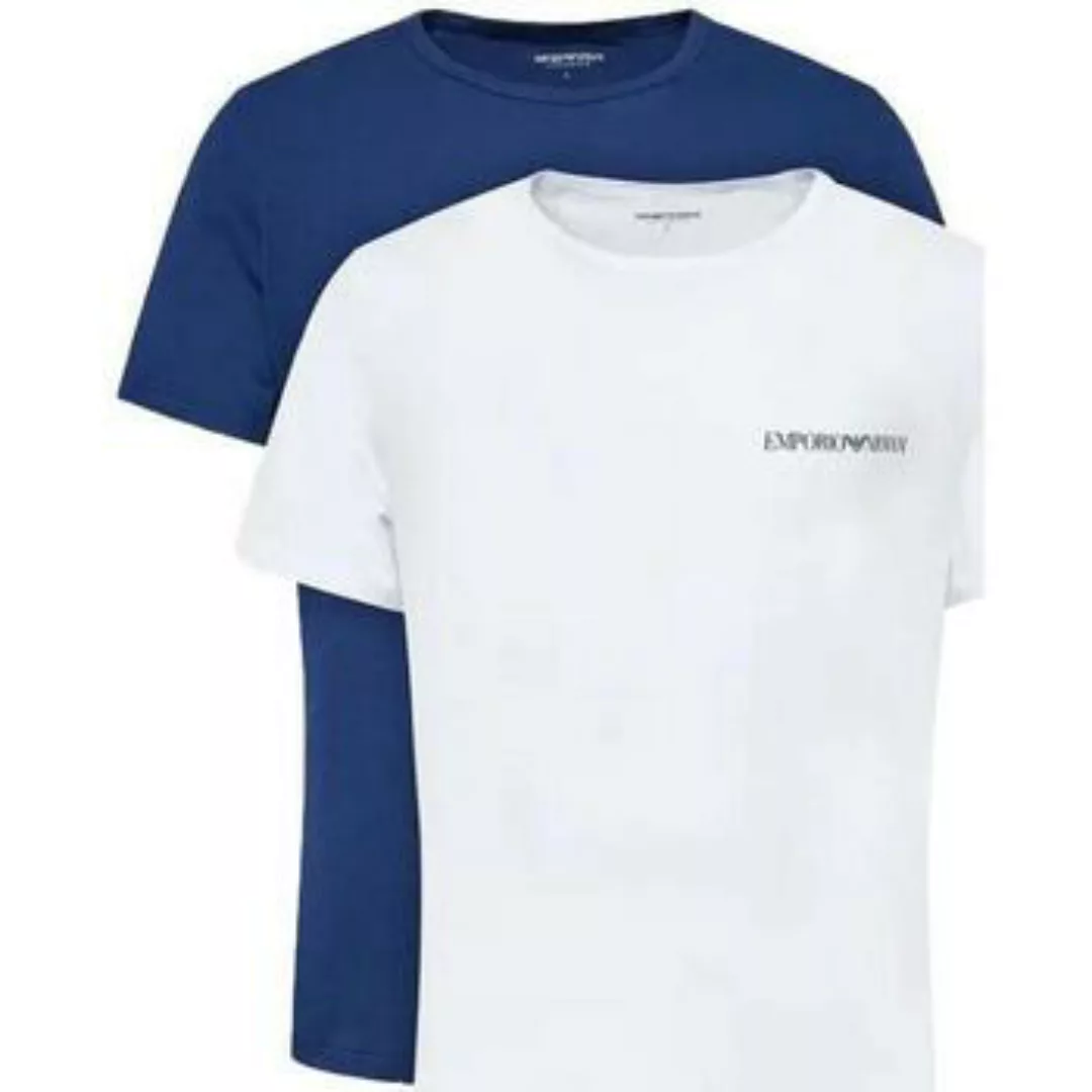 Emporio Armani  T-Shirts & Poloshirts Lounge 2 Pack Crew T-Shirts White/Blu günstig online kaufen