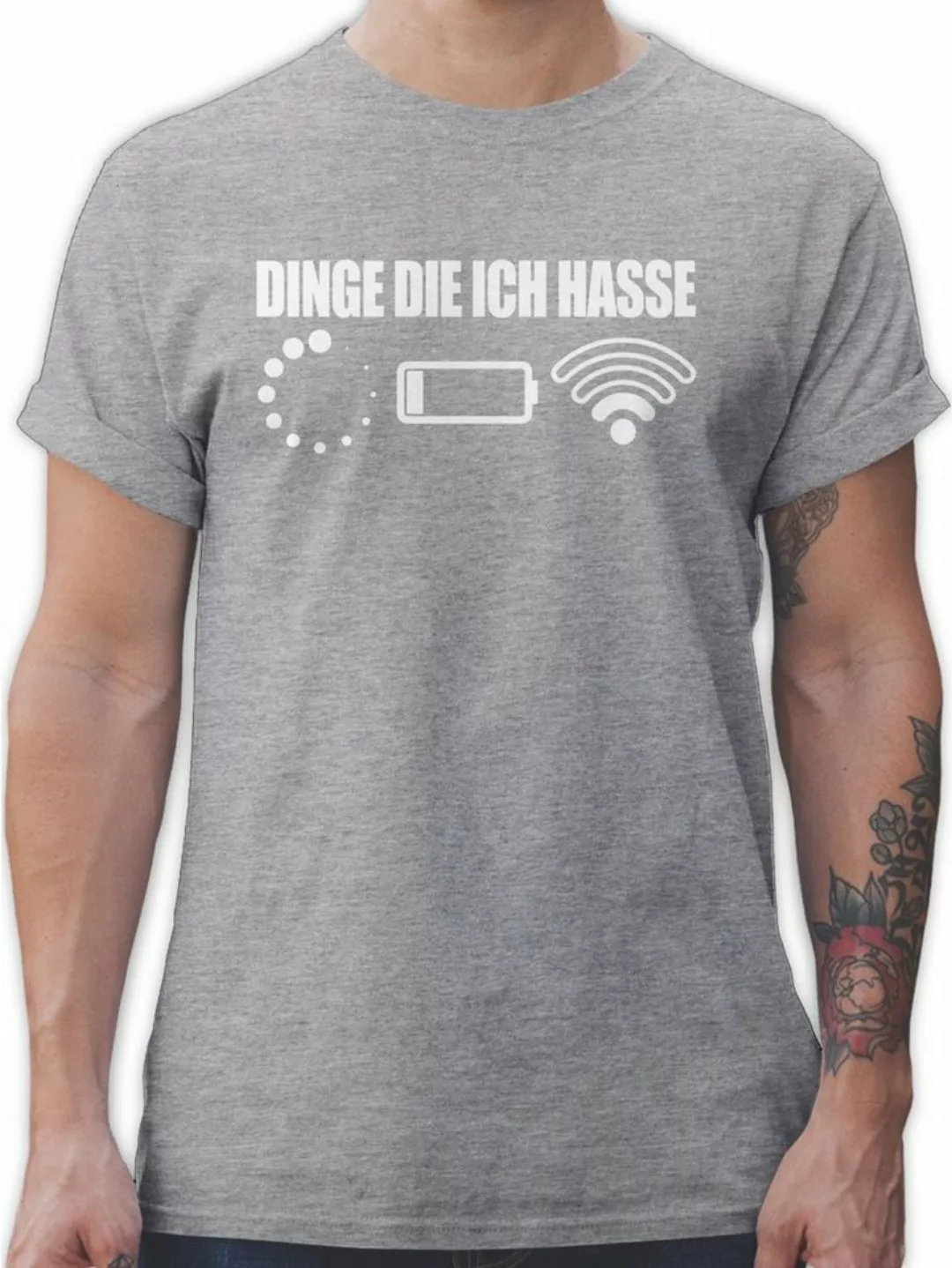 Shirtracer T-Shirt Dinge die ich hasse - weiß Nerd Geschenke günstig online kaufen