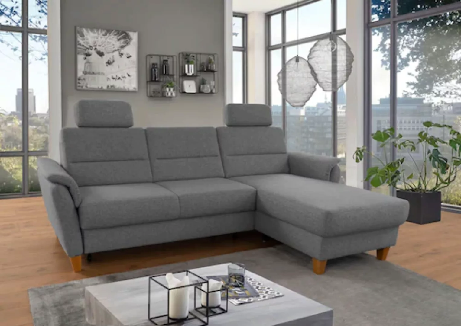 Home affaire Ecksofa »Palmera L-Form«, Federkern, wahlweise mit Bettfunktio günstig online kaufen