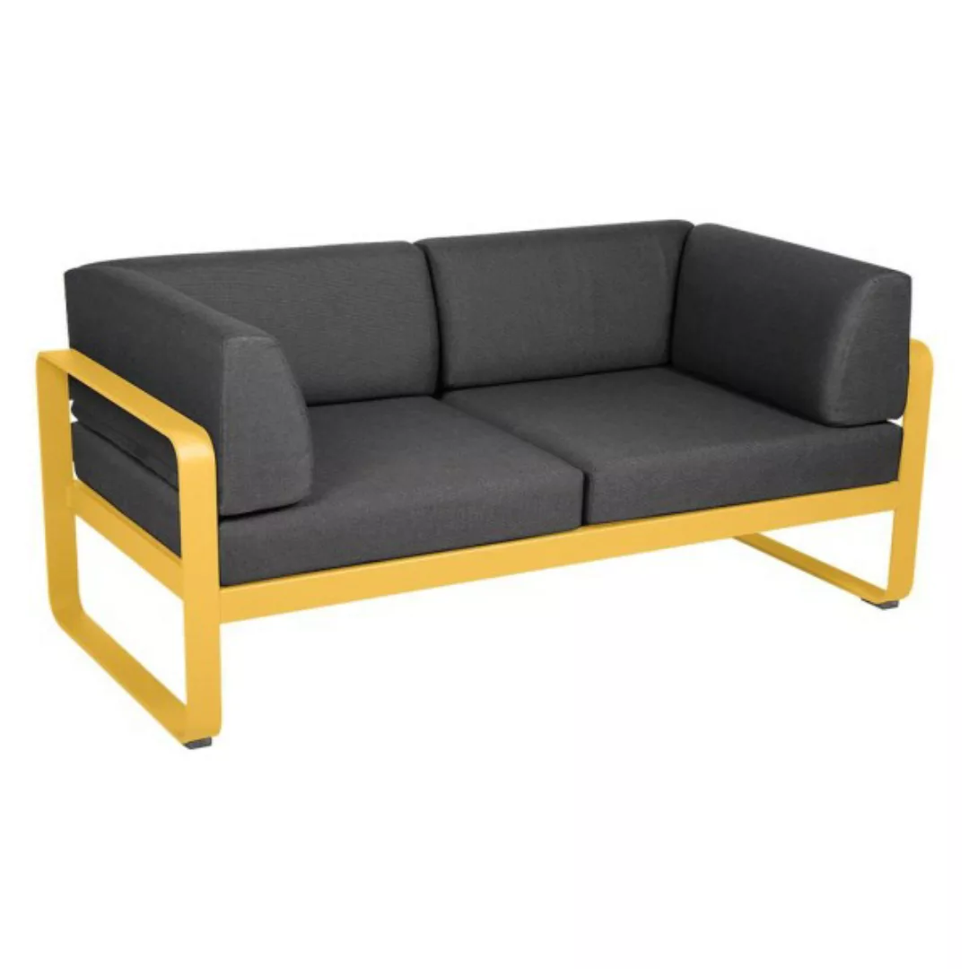 Bellevie 2-Sitzer Club Sofa C6 Honig A3 Graphitgrau günstig online kaufen