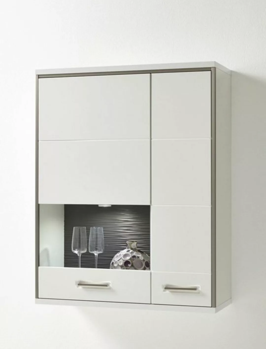 expendio Vitrine Travis 9 weiß Hochglanz 94x120x38 cm vormontiert Beleuchtu günstig online kaufen