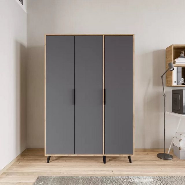 JVmoebel Kleiderschrank Grau Braun Modern Design Kleiderschrank Rechteckig günstig online kaufen