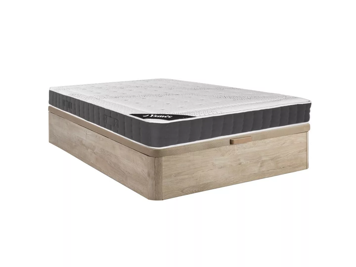 Set aus Bettgestell + Matratze - 160 x 200 cm - Hybridmatratze - Taschenfed günstig online kaufen