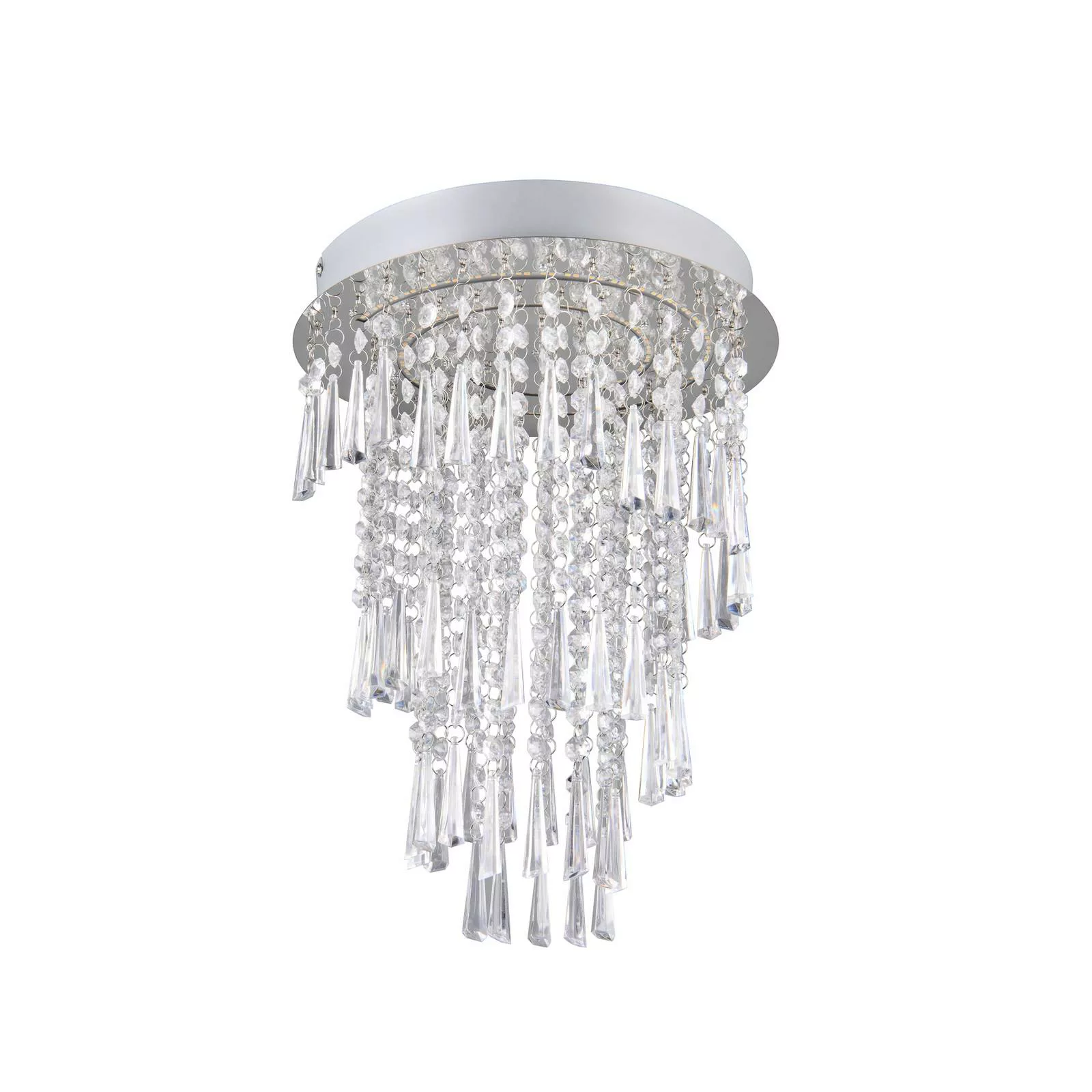 LED-Deckenlampe Pomp, Ø 30 cm, chrom, Acryl/Metall, CCT günstig online kaufen